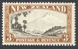 New Zealand Sc# 198 MH (a) 1935 3sh Mt. Egmont - Ongebruikt