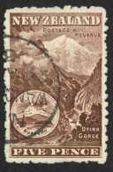 New Zealand Sc# 77 Used 1898 5p Red Brown Otira Gorge - Used Stamps