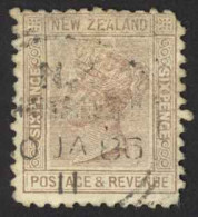 New Zealand Sc# 65 Used 1882 6p Brown Queen Victoria  - Usati
