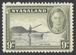 Nyasaland Protectorate Sc# 75 MH 1945 9p King George VI Definitives - Nyassaland (1907-1953)