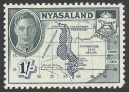 Nyasaland Protectorate Sc# 76 MH 1945 1sh King George VI Definitives - Nyasaland (1907-1953)