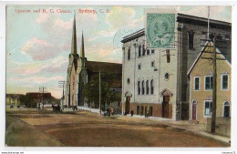 Canada Nova Scotia 009, Sidney, The Cap Breton Post Card A 730 368, Lyceum And RC Church - Andere & Zonder Classificatie