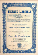 Tissage L'Abeille - Anciens Etablissements Vanberghe Et Destombes - Deerlijk-lez-Courtrai - Textiles