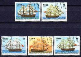 Cuba 1996 Bateaux Voiliers (20) Yvert N° 3534 à 3538 Oblitérés Used - Usati