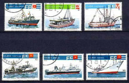 Cuba 1978 Bateaux (21) Yvert N° 2073 à 2076 Et PA 298+299 Oblitérés Used - Gebruikt