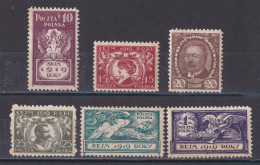 Pologne - République 1919  -  1939   Y & T N °  206  207  208  210  211  212  Neuf * - Neufs