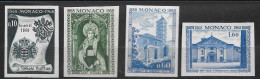 Monaco. 744/48** Sans N°746. Essais Non Dentelés, Abbaye . - Abarten