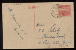 Saargebiet 1921 Saarlouis Stationery Card To Minden__(8285) - Interi Postali