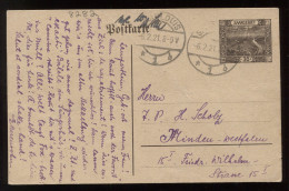 Saargebiet 1921 St.Louis Stationery Card To Minden__(8282) - Interi Postali