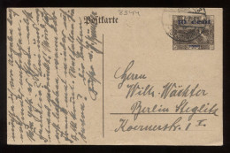 Saargebiet 1921 Saarbrucken Stationery Card To Berlin__(8344) - Postwaardestukken