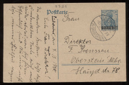 Saargebiet 1920 Ludweiler Stationery Card To Oberstein__(8326) - Interi Postali
