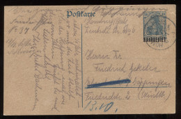 Saargebiet 1920 Homburg 30pf Stationery Card To Göppingen__(8321) - Interi Postali