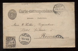 Switzerland 1877 Berg Card To Italy__(8407) - Briefe U. Dokumente