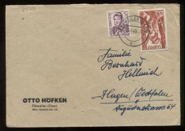 Saarpost 1949 Ottweiler Business Cover To Hagen__(8770) - Blocks & Kleinbögen