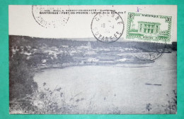 30C VERT MARTINIQUE CARTE POSTALE FORT DE FRANCE BAIE POUR CAYENNE GUYANNE 1936 LETTRE COVER FRANCE - Lettres & Documents