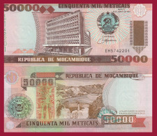 Mozambique P138, 50,000 Meticais, Bank Bldg / Cahara Dam, UNC See UV, $8 Cat Va - Moçambique