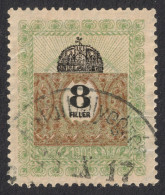 1903 Hungary Croatia Slovakia Vojvodina Serbia Romania Transylvania K.u.k KUK Revenue Fiscal Tax Judaical Stamp 8 F - Steuermarken