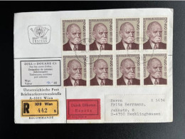 AUSTRIA 1973 REGISTERED EXPRESS LETTER VIENNA WIEN TO RECKLINGHAUSEN 24-04-1973 OSTERREICH EINSCHREIBEN EXPRES - Briefe U. Dokumente