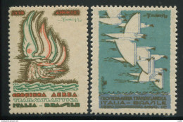 1930 Crociera Aerea Transatlantica - I Due Erinnofili Commemorativi - Balbo - Marcophilie (Avions)