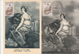 Lot " MADAME DE STAEL " Sur 2 Cartes Maximum De 1960 N° YT 1269 Parfait état. CM à Saisir !!! - Autres & Non Classés