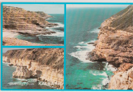 WESTERN AUSTRALIA WA Coastal Multiviews KALBARRI Emu KLBRI15 Postcard C1970s - Andere & Zonder Classificatie