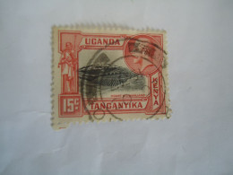 KENYA UGANDA  TANGANYIKA USED  STAMPS  MOUNTAIN KILIMANJARO WITH POSTMARK  1937 - Kenya & Oeganda