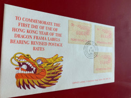 Hong Kong Stamp 1988 New Year 02 Drama Label Dragon 1st FDC - Covers & Documents