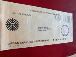 HK On Her Majesty’s Service  Urban Service Official Used Card Don’t Invite Crime - Lock Up Post Free - Lettres & Documents