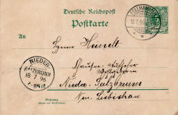 GERMANY EMPIRE 1896 POSTCARD  MiNr P 36 I SENT FROM FELLHAMMER /BOGUSZÓW/ TO NIEDER /SZCZAWIENKO/ - Brieven En Documenten