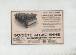 Société Alsacienne De Constructions Mécaniques Machines Textiles Ratières Lyon  Mulhouse  Graffenstaden 1925 - Advertising