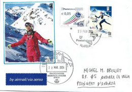 50th Edition For Marcialonga (70-kilometer Classic Race Ski Classics Stage) Letter 2024 To Andorra,with Arrival Postmark - 2021-...: Marcofilie