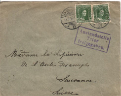 Lettre De Censure "Auslanstelle Trier Freigegeben For Lausanne (CH) Esch Sur Altzette - 1914-24 Marie-Adelaide