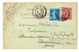 TB 4700 - 1926 - Entier Postal - M. HENNEQUIN à LUSSAS ( Cachet Perlé ) Pour M. HORLAVILLE à COULOMMIERS X AUXERRE - Standard- Und TSC-AK (vor 1995)