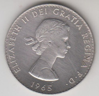 Gran Bretagna, Moneta Medaglia Commemorativa : Elisabetta II + Churchill Anno 1965 In Nichel - Monarchia/ Nobiltà