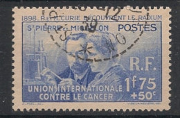 SPM - 1938 - N°YT. 166 - Marie Curie - Oblitéré / Used - Oblitérés