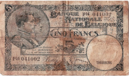 BELGIQUE - 5 Francs 1938 - 5 Francos
