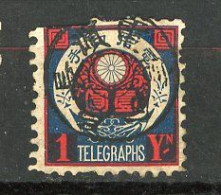 JAPON -  1885 TELEGRAPHE Yv. N° 10 (o) 1y Bleu Et Rouge Cote 160 Euro  D  2 Scans - Autres & Non Classés