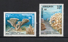 POLYNESIE  PA  N°  121 + 122   NEUFS SANS CHARNIERE COTE  5.30€    CORAUX ANIMAUX FAUNE - Ungebraucht