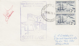 Ross Dependency New Zealand Antarctic Research Programme 2 Signatures  Ca Scott Base 18 NOV 1970 (SO188) - Research Stations