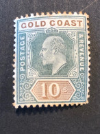 GOLD COAST.  SG 47  10s Green And Brown MH* CV £85 - Goldküste (...-1957)