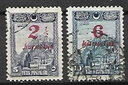 TURQUIE    -    1929.   Y&T N° 742 / 743 Oblitérés  .surchargés - Gebraucht