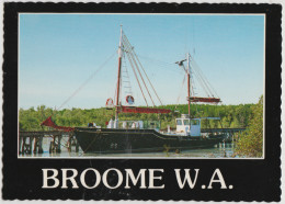 WESTERN AUSTRALIA WA Ship Boat Pearling Lugger BROOME MDS Midge BRM2 Postcard C1980s - Broome