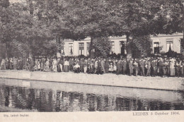 Leiden 3 October 1904 Celebration Street Scene Along The Canal - Leiden