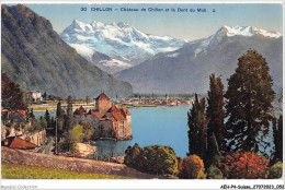 AEHP4-0298- SUISSE - CHILON - CHÂTEAU DE CHILLON ET LA DENT DU MIDI  - Veytaux