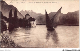 AEHP3-0251- SUISSE - LAC LEMAN - CHÂTEAU DE CHILLON ET LA DENT DU MIDI  - Lake Geneva