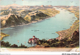 AEHP2-0189- SUISSE - LAC LEMAN - CHILLON ET PANORAMA DU LEMAN  - Meer Van Genève