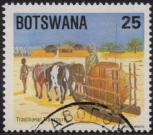 1984 Botswana ° Mi:BW 342, Sn:BW 346, Yt:BW 494, Sg:BW 559, Sled, Schlitten, Traditional Transport, Kühe - Botswana (1966-...)