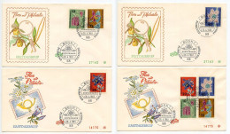 Germany, West 1963 4 FDCs Scott 857-860 Flowers, Flora & Philately Exhibition In Hamburg - 1961-1970