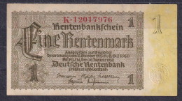 Germany - 1937  - 1 Rentenmark -  K ..P-173b1...AU - 1 Rentenmark