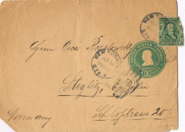 54493. Entero Postal  Faja Publicacion 1 Ctvo NEW YORK (USA) 1906 To Germany - 1901-20